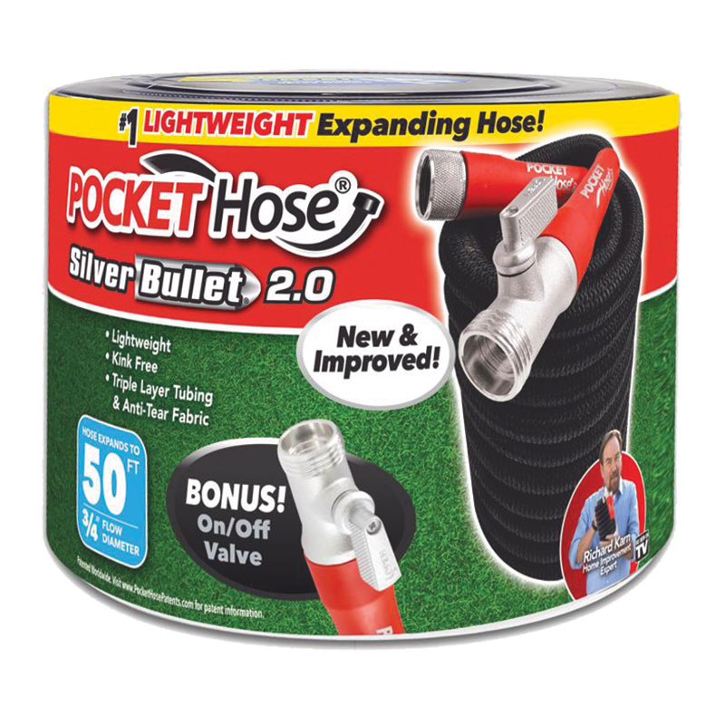 50 ft. Pocket Hose® Silver Bullet 2.0 Flexible Garden Hose