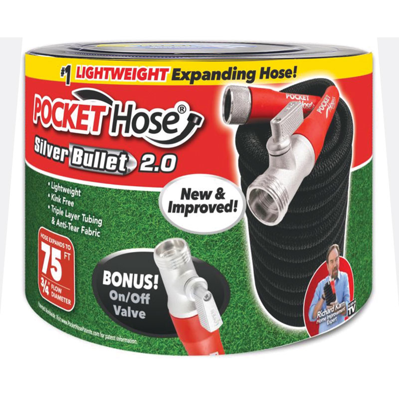 75 Ft. Pocket Hose® Silver Bullet 2.0 Expandable Flexible Garden Hose