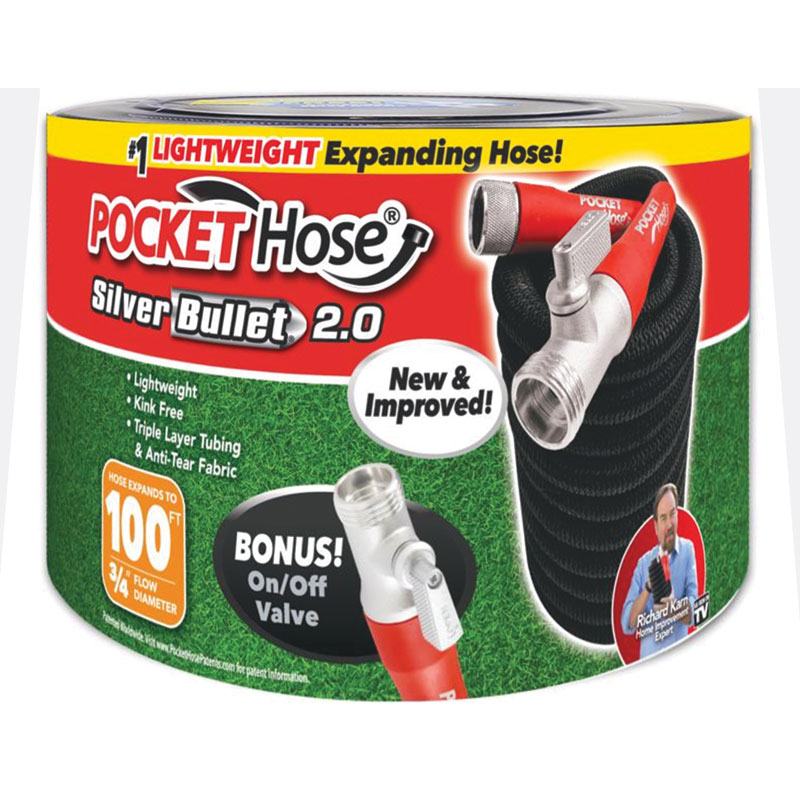 100 Ft. Pocket Hose® Silver Bullet 2.0 Expandable Flexible Garden Hose