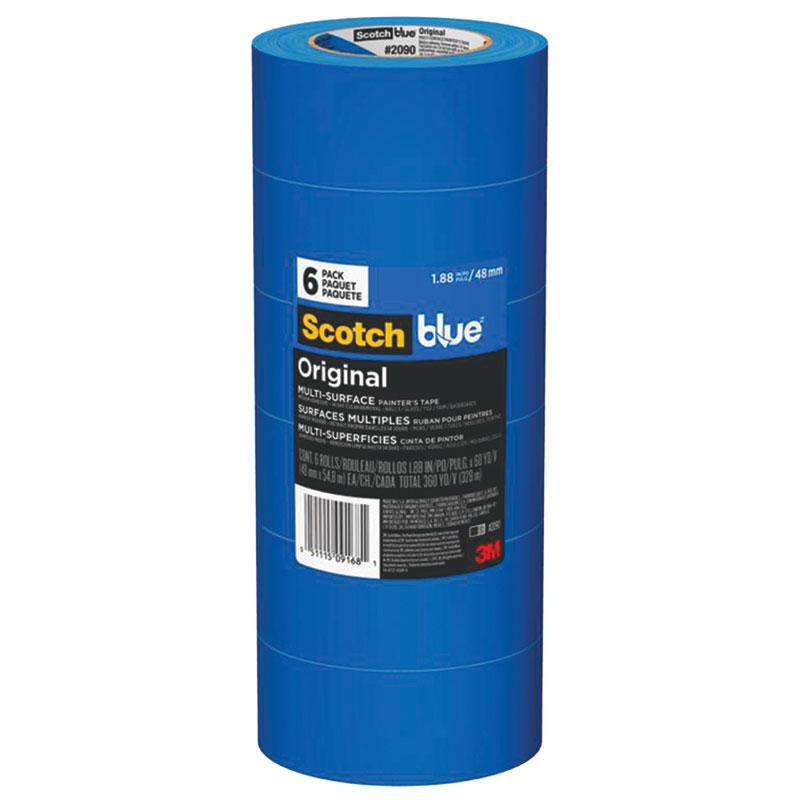 6 Pk. 1.88" X 60 Yd. 3M Scotch Blue Medium Strength Originals Painters Tape