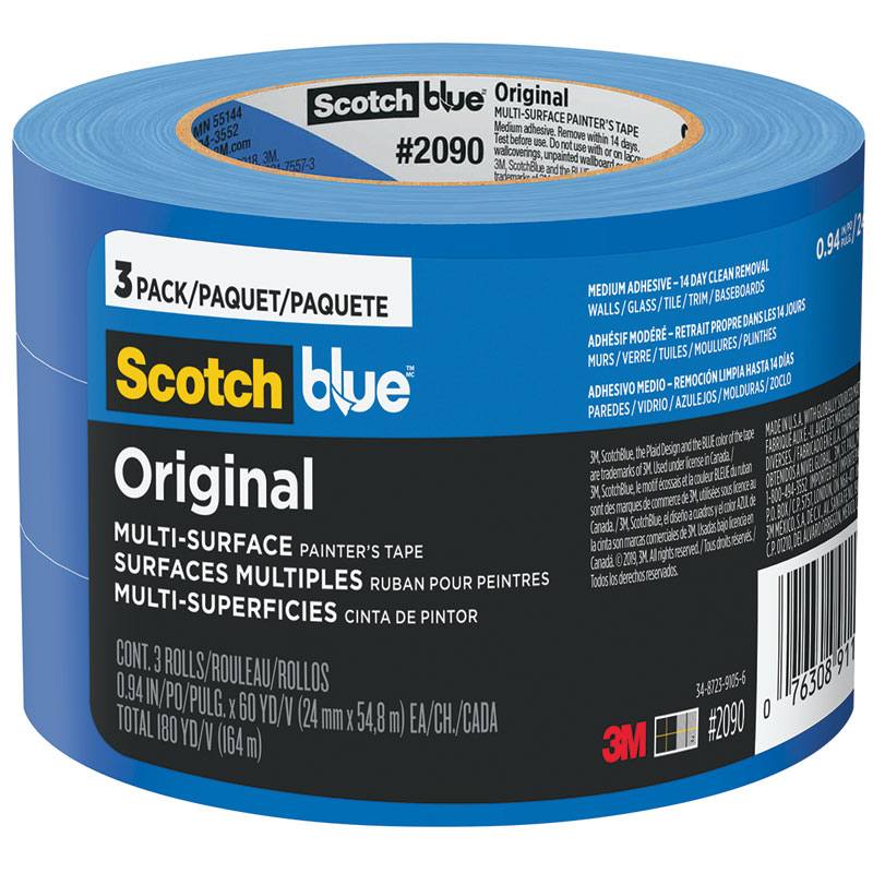 3M Scotch Blue 3-Pk. Original Painter's Tape