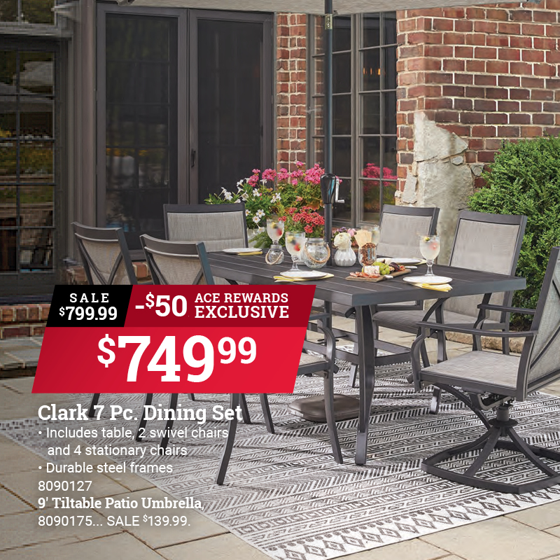 7 Pc. Living Accents Clark Black Seel Casual Dining Set Beige