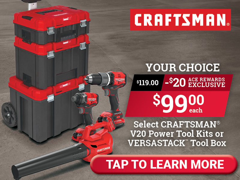 Save $20 Instantly on Select CRAFTSMAN® Products